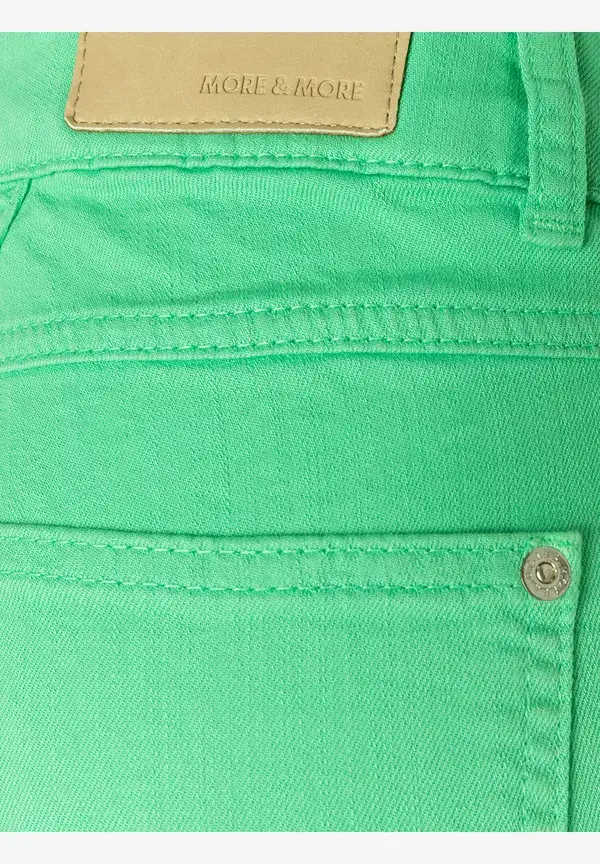 More & More verkürzte Coloured Denim, march green, Frühjahrs-Kollektion Jubiläumsangebot