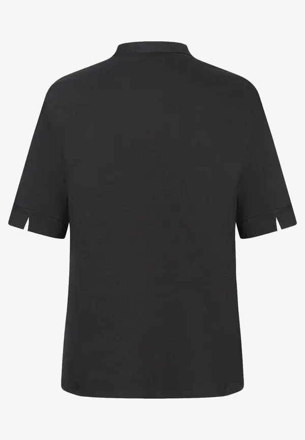 More & More Baumwoll/Stretch Bluse mit Stehkragen, schwarz, Sommer-Kollektion Wochenangebot