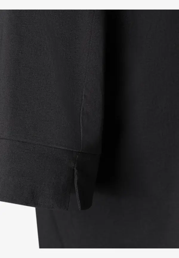 More & More Baumwoll/Stretch Bluse mit Stehkragen, schwarz, Sommer-Kollektion Wochenangebot