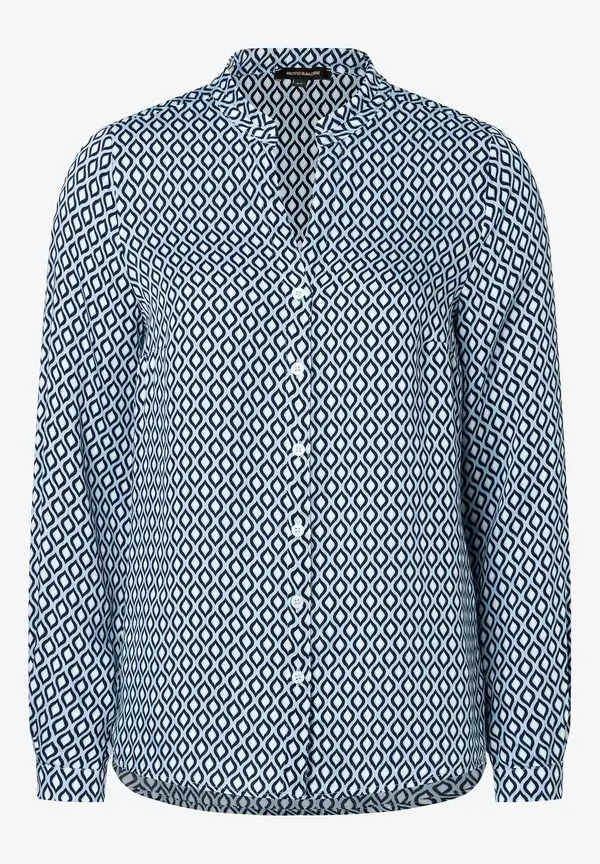 More & More Printbluse, hellblau/ecru/marine Letzte 3 Tage