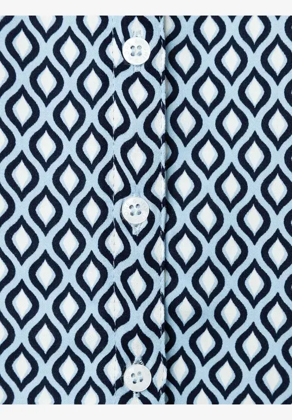 More & More Printbluse, hellblau/ecru/marine Letzte 3 Tage