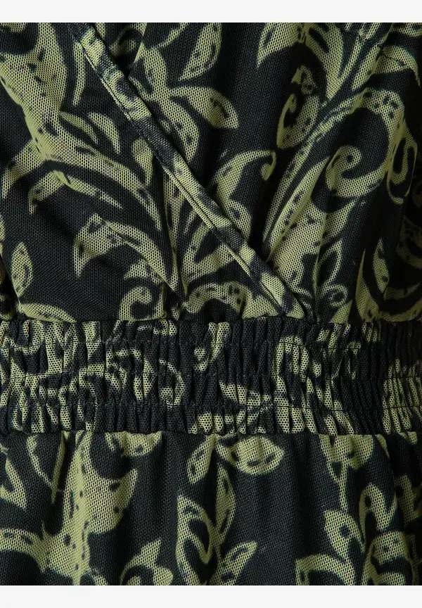 More & More Meshkleid, Paisleyprint, marine/grün Meist gekauft