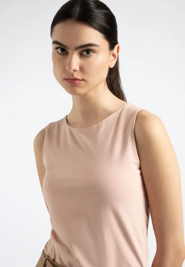 More & More Baumwoll/Stretch Top, powder rose, Sommer-Kollektion Begrenzte Freigabe