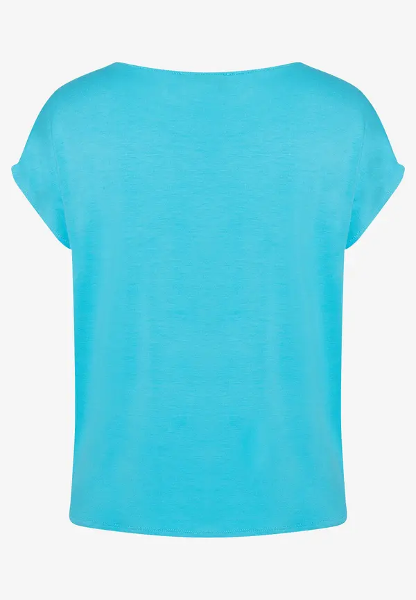 More & More Shirt mit Satinfront, türkis, Frühjahrs-Kollektion Bis zu 60% Rabatt