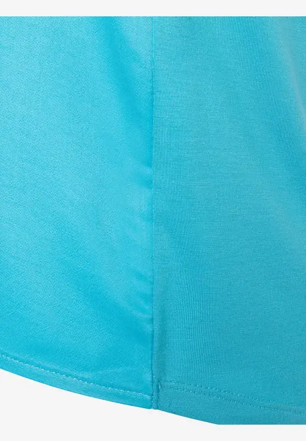 More & More Shirt mit Satinfront, türkis, Frühjahrs-Kollektion Bis zu 60% Rabatt