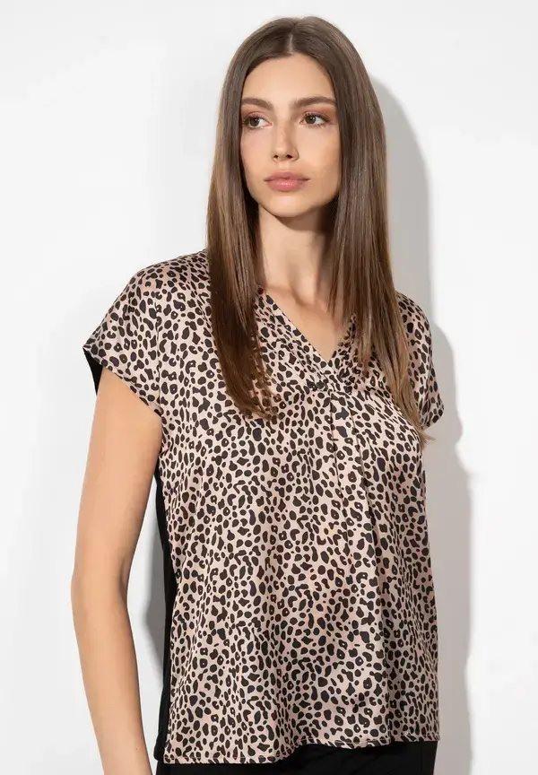 More & More Blusenshirt, Leo-Print Riesige Rabatte