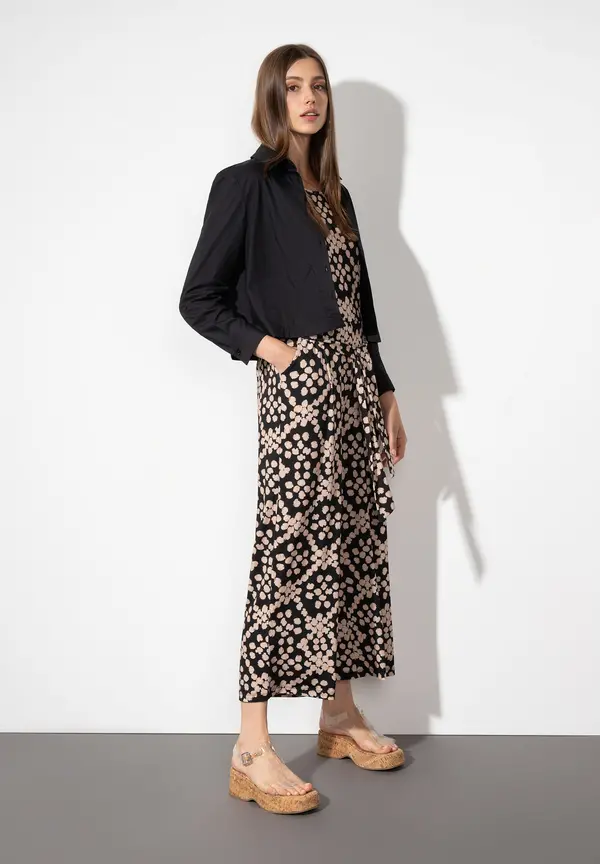 More & More Jumpsuit, Dot Pattern Print 50% Rabatt mit kostenlosem Versand