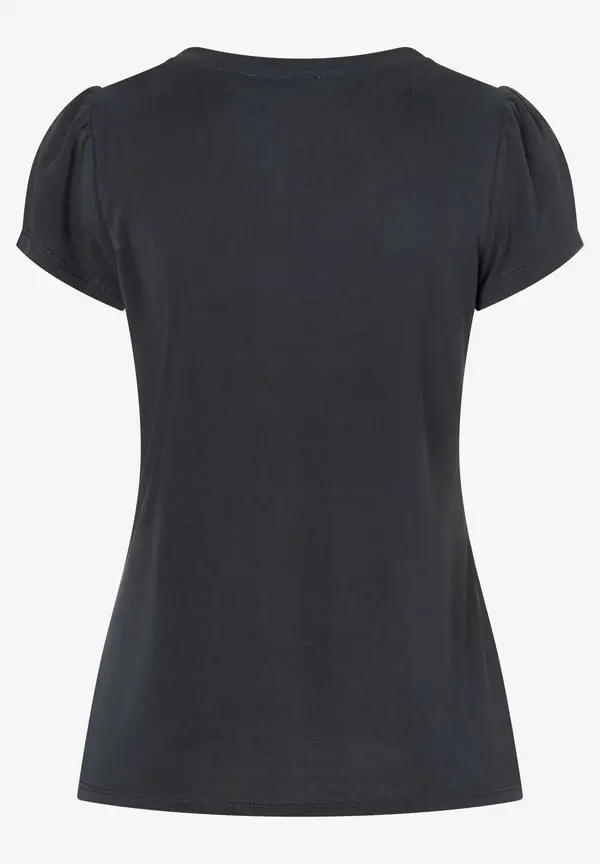 More & More T-Shirt mit Zierkante, schwarz 50% Rabatt für begrenzte Zeit