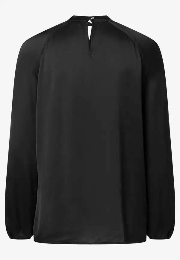 More & More Satinbluse mit Cut Outs, schwarz Auslauf