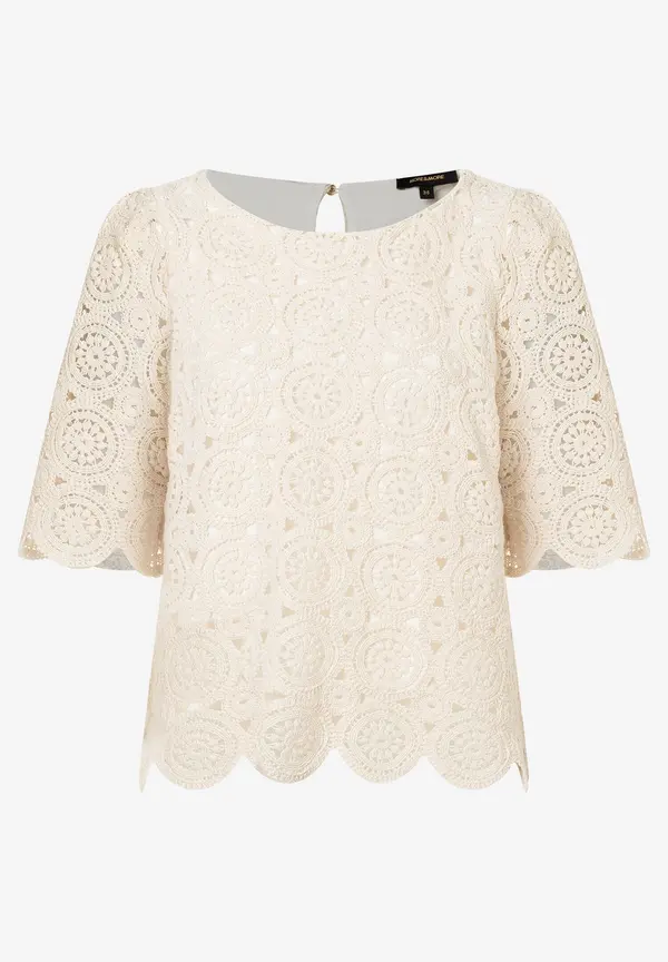 More & More Spitzenbluse, ecru, Sommer-Kollektion Fabrik Onlineshop