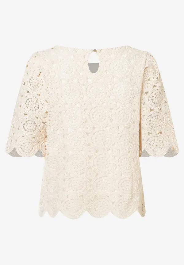 More & More Spitzenbluse, ecru, Sommer-Kollektion Fabrik Onlineshop