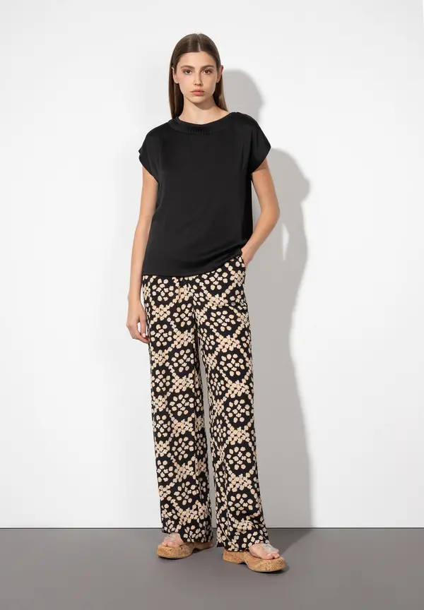 More & More Shirt mit Satinfront, schwarz Sonderangebot