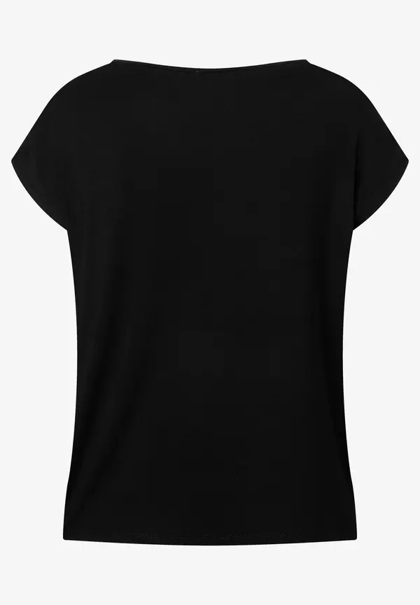 More & More Shirt mit Satinfront, schwarz Sonderangebot