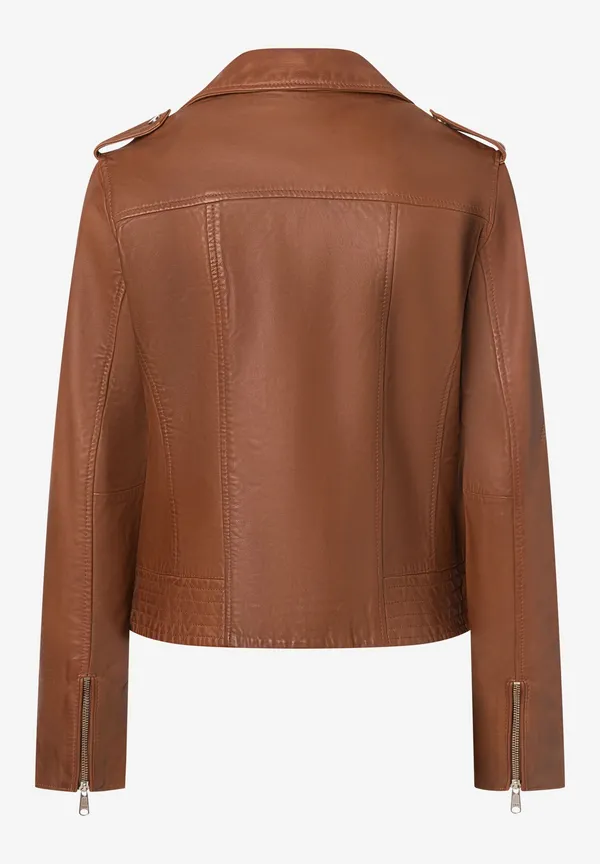More & More Biker-Lederjacke, hazel brown, Herbst-Kollektion Flash Sale