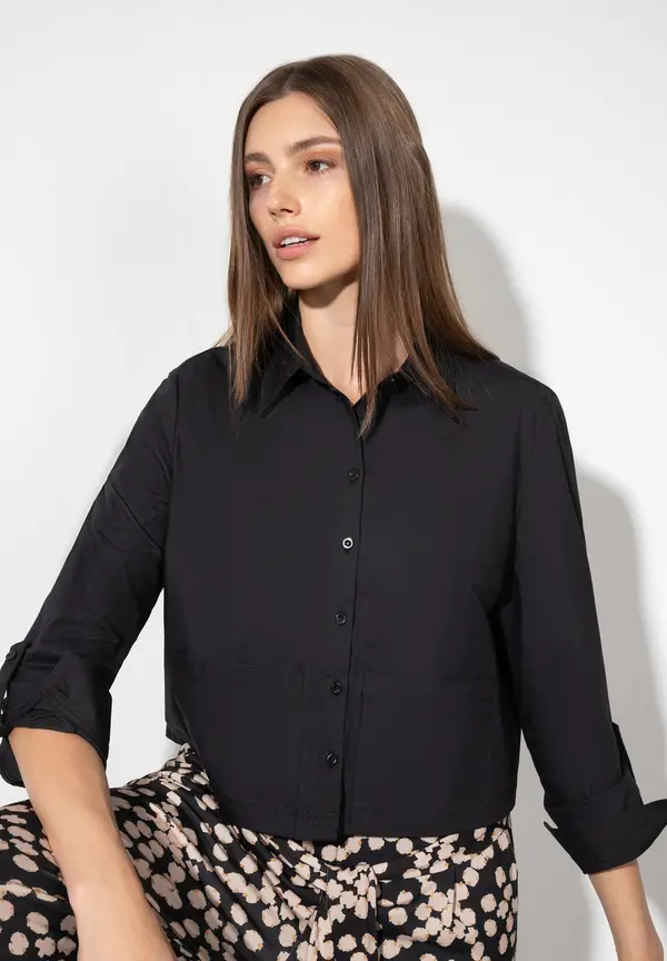 More & More kurze Blusenjacke, schwarz Online Shopping