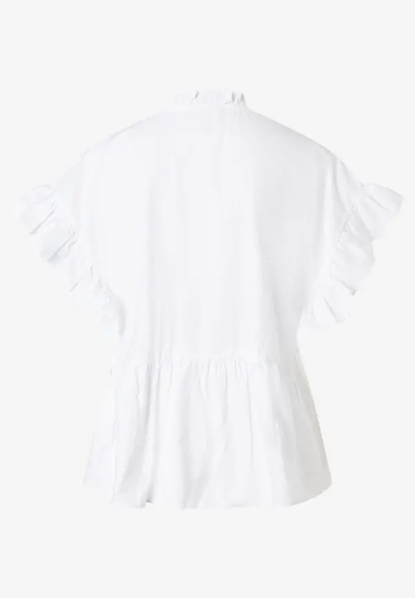 More & More weite Bluse mit Rüschen, weiß, Sommer-Kollektion Muttertagsangebot