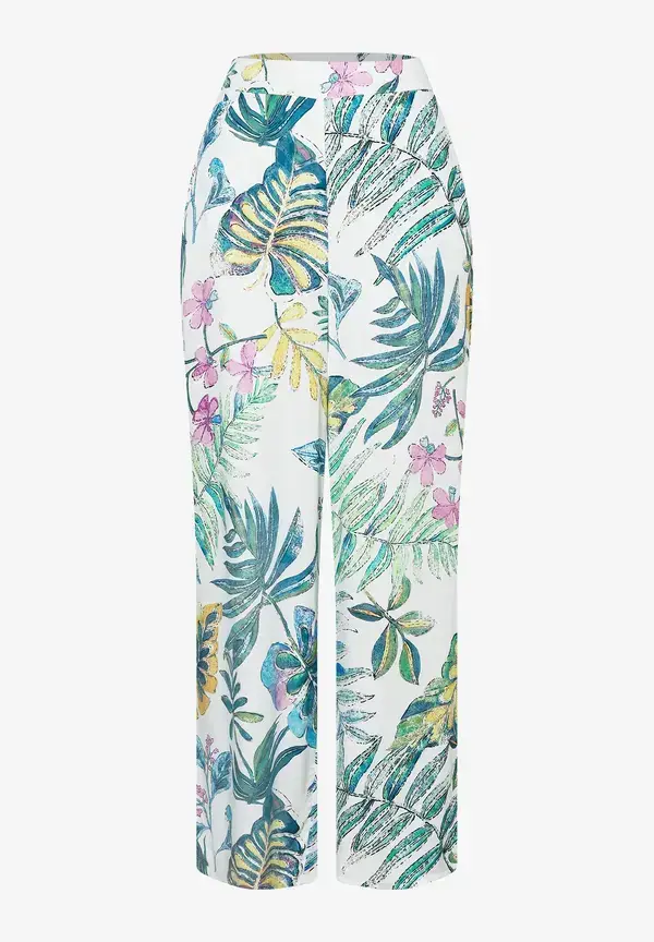 More & More Satinhose, Blätterprint, Sommer-Kollektion Vatertagsangebot