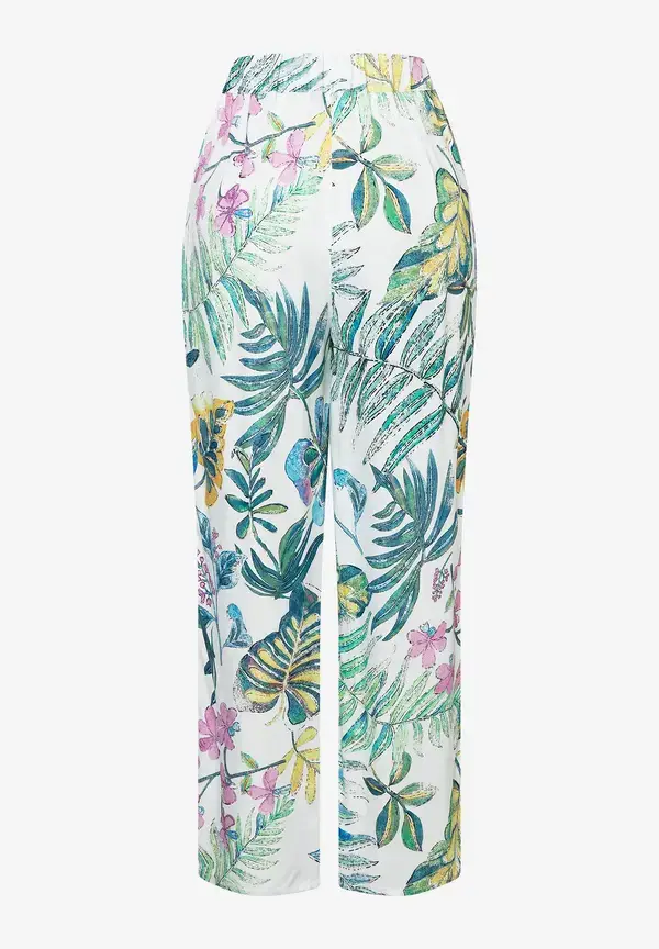 More & More Satinhose, Blätterprint, Sommer-Kollektion Vatertagsangebot