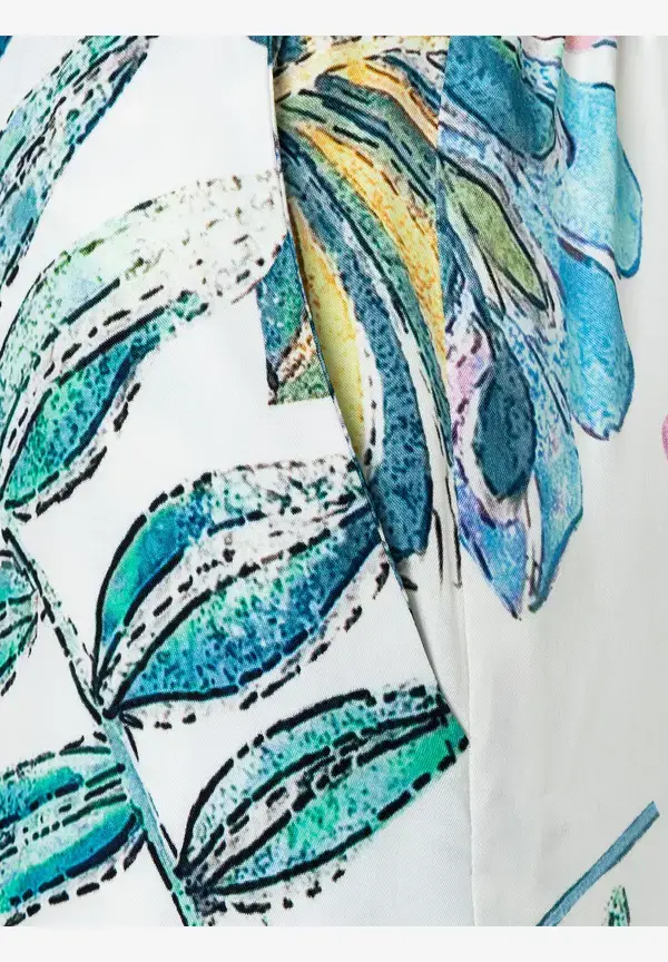 More & More Satinhose, Blätterprint, Sommer-Kollektion Vatertagsangebot