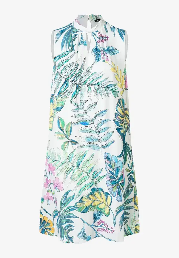 More & More Satinkleid, Blätterprint, Sommer-Kollektion Online Outlet