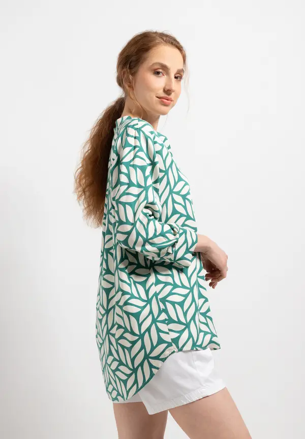More & More Viskosebluse, grafischer Print, Sommer-Kollektion Große Rabatte