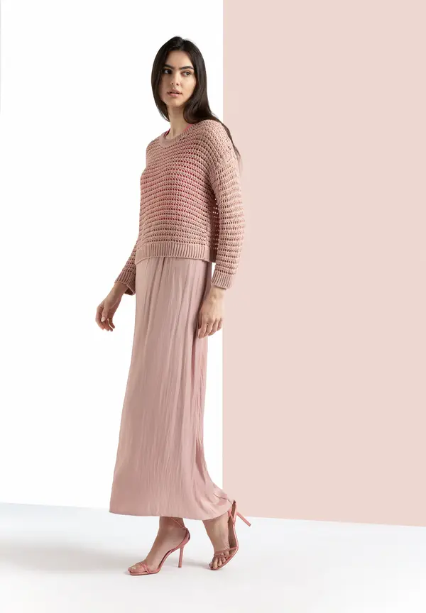 More & More Ajour Pullover, powder rose, Sommer-Kollektion Nur für heute