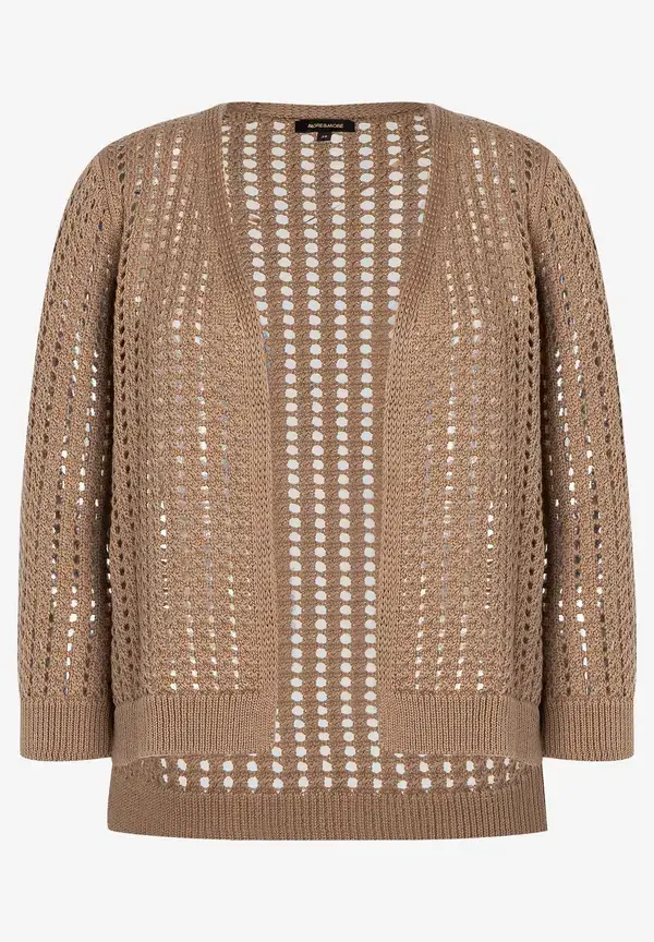 More & More Ajour Cardigan, soft toffee, Sommer-Kollektion 50% Rabatt mit kostenlosem Versand