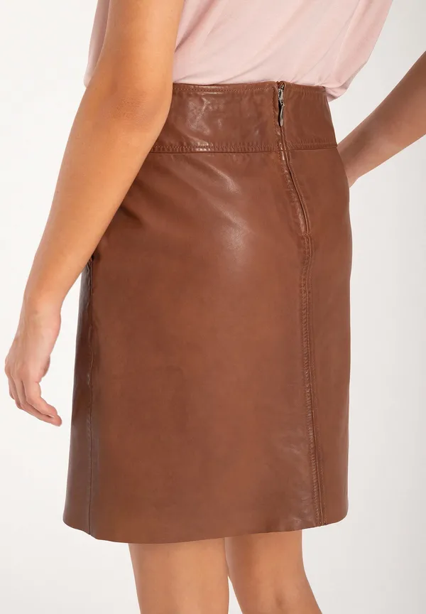 More & More Lederrock, hazel brown, Herbst-Kollektion zollfrei
