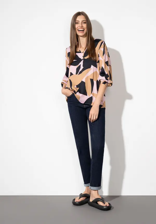 More & More Satinprint Bluse Schlussverkauf