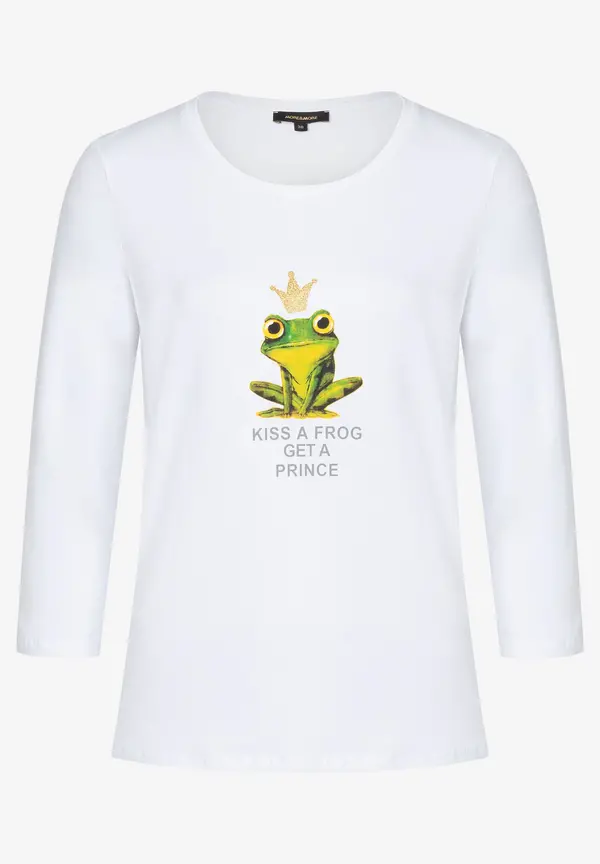 More & More T-Shirt mit Frosch-Print, weiß Rabatt
