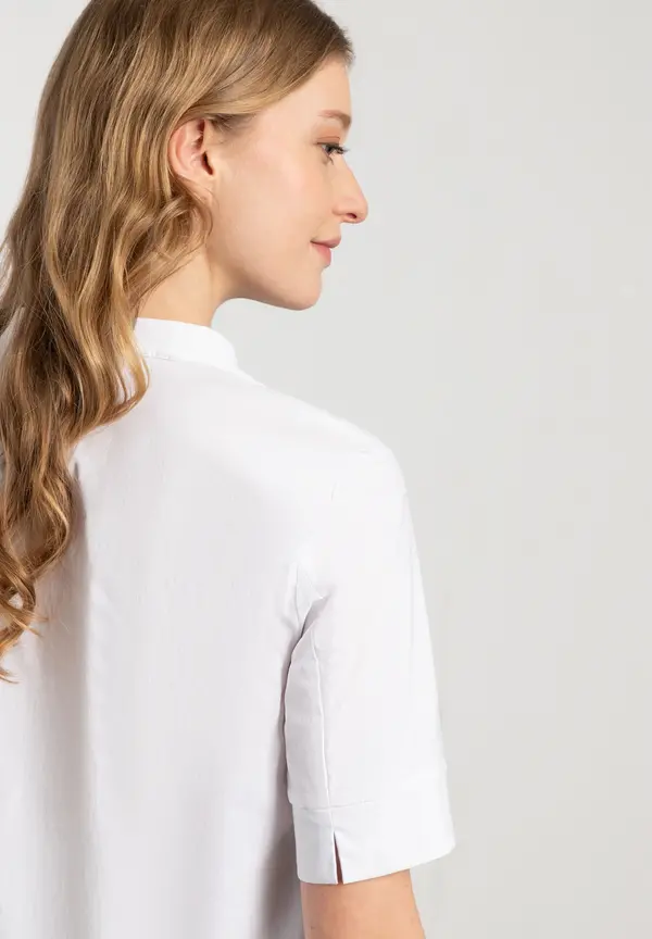 More & More Baumwoll/Stretch Bluse mit Stehkragen, weiß, Sommer-Kollektion Black Friday