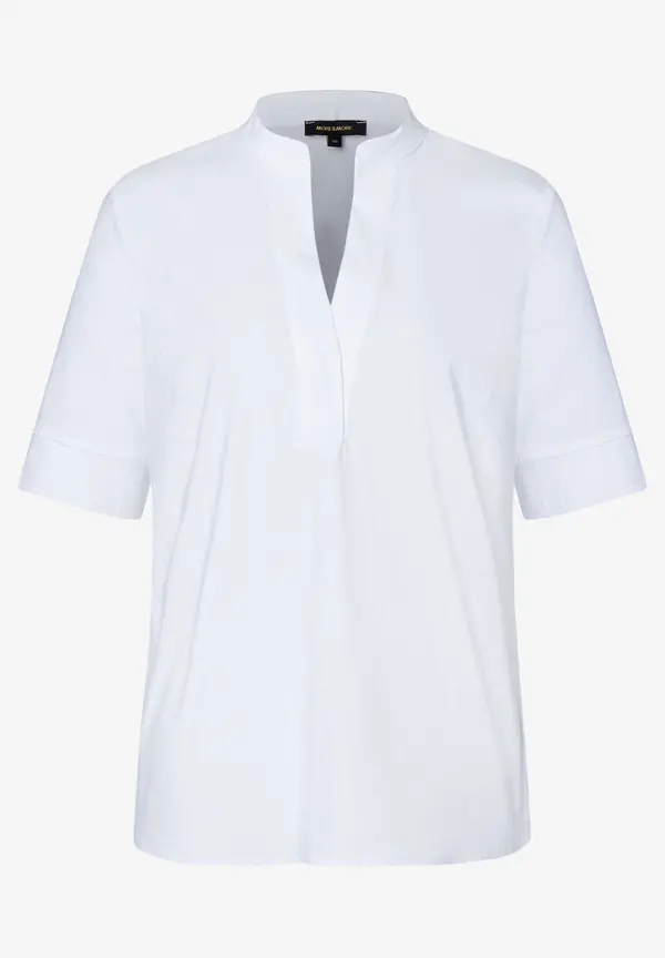 More & More Baumwoll/Stretch Bluse mit Stehkragen, weiß, Sommer-Kollektion Black Friday