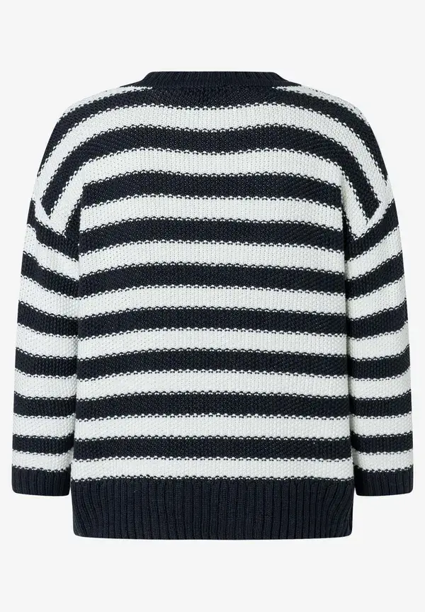 More & More Strukturpullover mit Streifen, marine/ecru, Frühjahrs-Kollektion Osterangebot