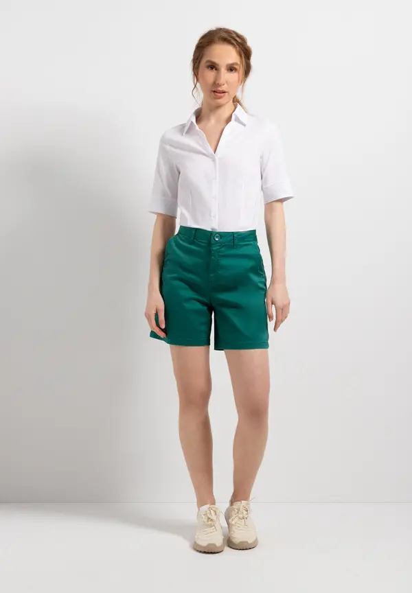 More & More Baumwoll/Stretch Bluse, weiß Valentinstagsangebot