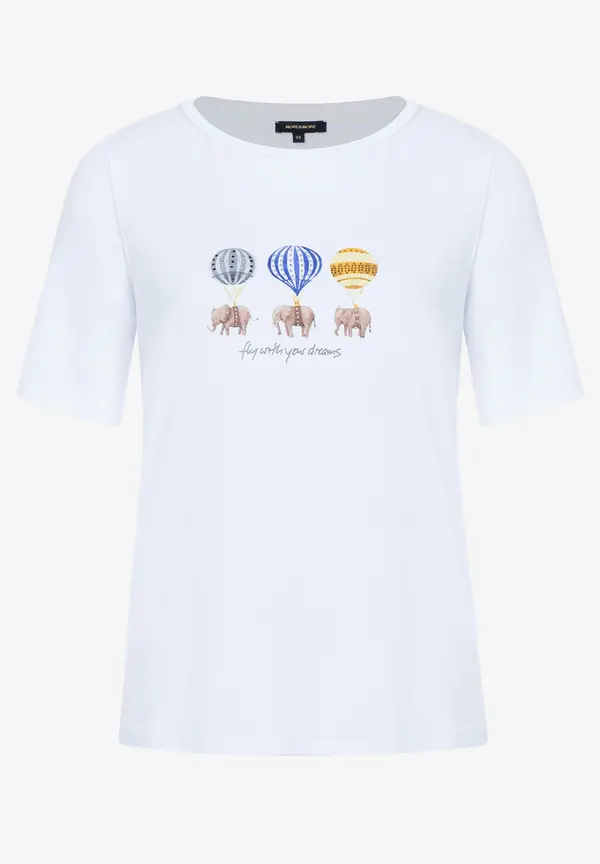 More & More T-Shirt mit Frontprint, weiß, Sommer-Kollektion Jubiläumsangebot