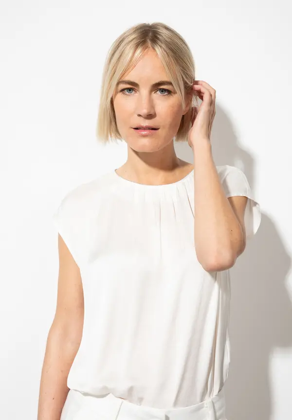 More & More Satinbluse, ecru, Sommer-Kollektion Lagerräumung