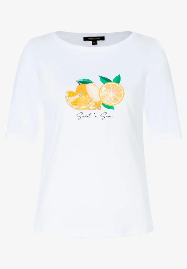 More & More T-Shirt, Zitronen-Applikation, Sommer-Kollektion Online Outlet