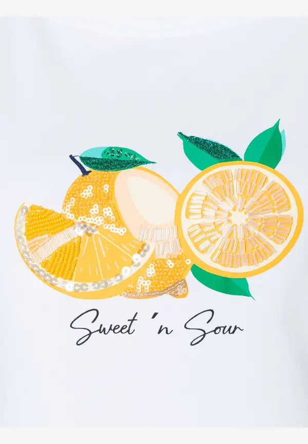 More & More T-Shirt, Zitronen-Applikation, Sommer-Kollektion Online Outlet