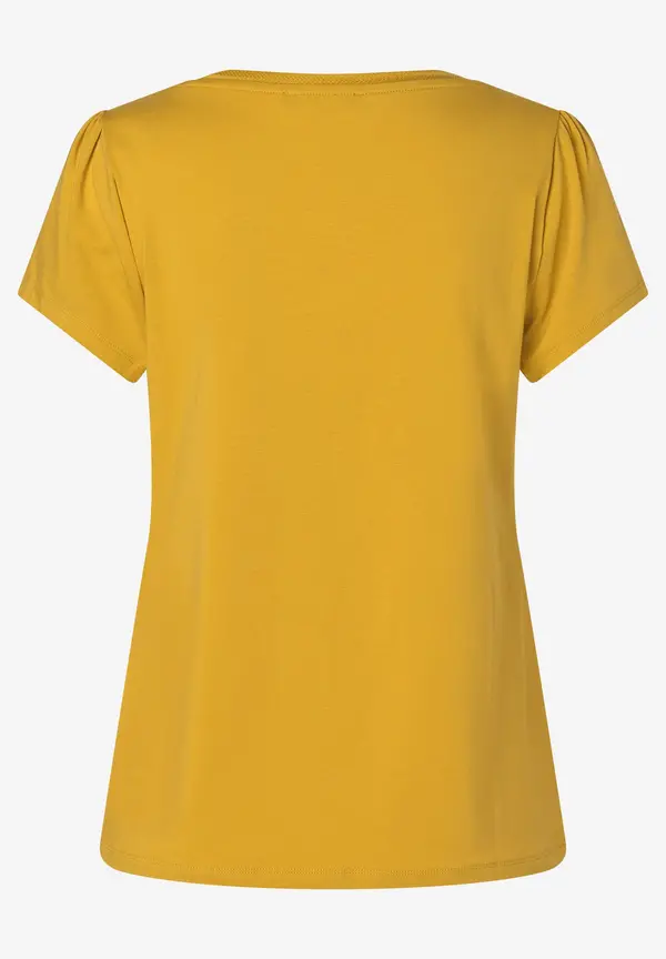 More & More T-Shirt mit Zierkante, warm sunglow, Sommer-Kollektion Blitzangebot