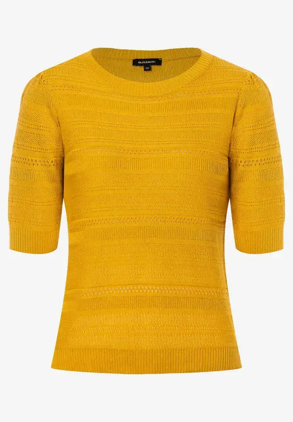 More & More Ajour Pullover, warm sunglow, Sommer-Kollektion Große Rabatte
