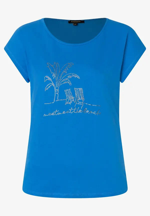 More & More T-Shirt mit Steinchen-Applikation, magic blue, Sommer-Kollektion Begrenzte Freigabe