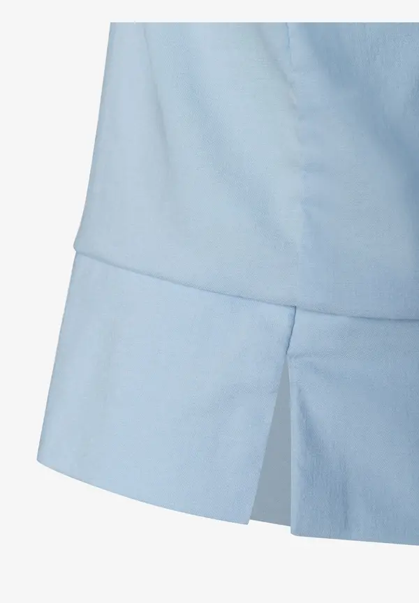More & More Baumwoll/Stretch Bluse mit Stehkragen, hellblau, Sommer-Kollektion 50% Rabatt mit kostenlosem Versand