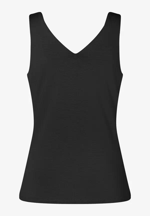 More & More Jerseytop mit V-Ausschnitt, schwarz, Sommer-Kollektion Fabrikladen