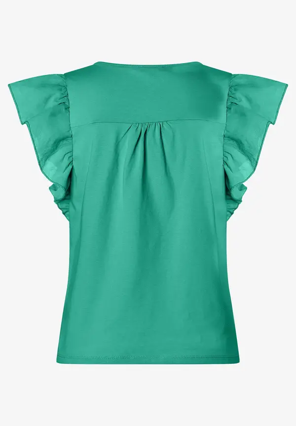 More & More Shirt mit Volantärmeln, summergarden green, Sommer-Kollektion Jubiläumsangebot