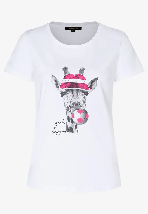 More & More T-Shirt mit Giraffe, weiß, Sommer-Kollektion Lagerräumung