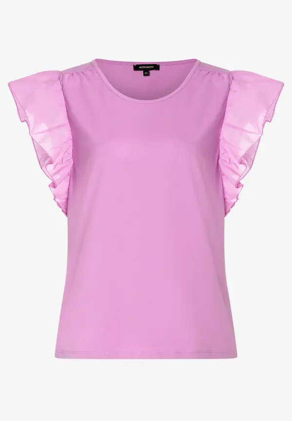 More & More Shirt mit Volantärmeln, summer lavender, Sommer-Kollektion Top Angebot
