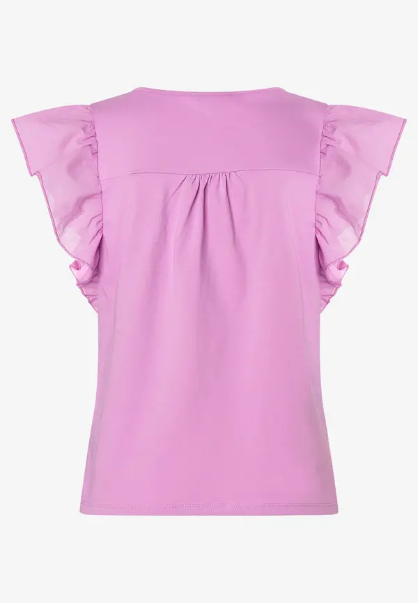 More & More Shirt mit Volantärmeln, summer lavender, Sommer-Kollektion Top Angebot