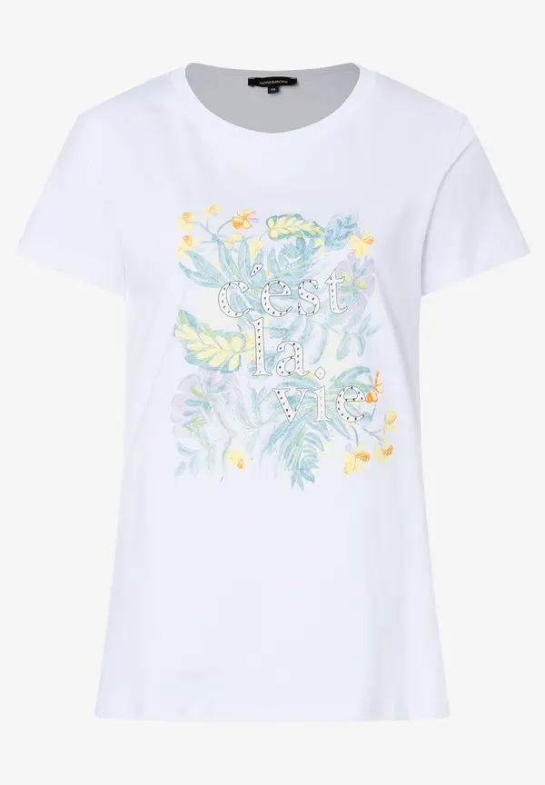 More & More T-Shirt mit Frontprint, weiß, Sommer-Kollektion Zeitlich begrenztes Angebot