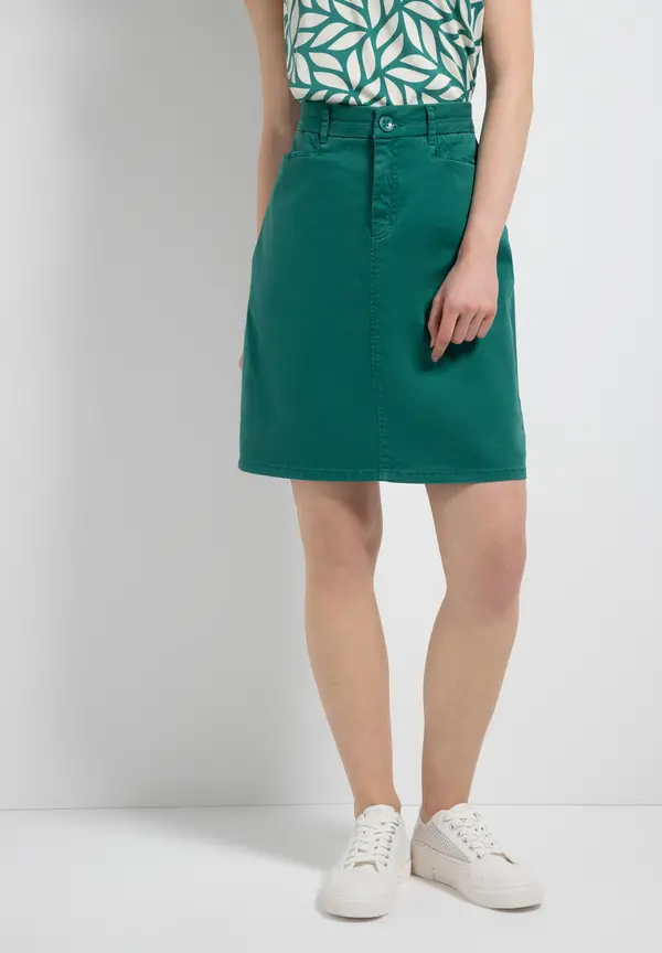 More & More Baumwoll/Stretch Rock, summergarden green, Sommer-Kollektion Sonderangebote
