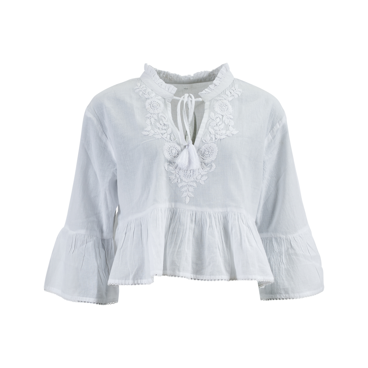 Nitzsche Accessoires Bluse für Damen mit Blumenstickerei zollfrei